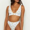 9.0 Swim Byron White Floral Bikini Top