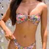 9.0 Swim Raven White Zebra Floral Bikini Top