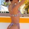 9.0 Swim Sumba White Zebra Floral Tie Up Bikini Bottoms