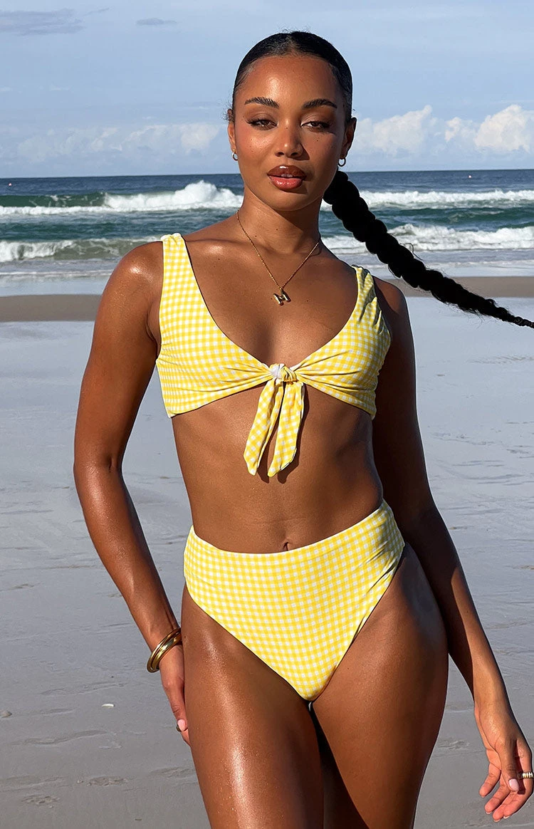 9.0 Swim Yellow Gingham Majorca Bikini Bottoms - Image 5