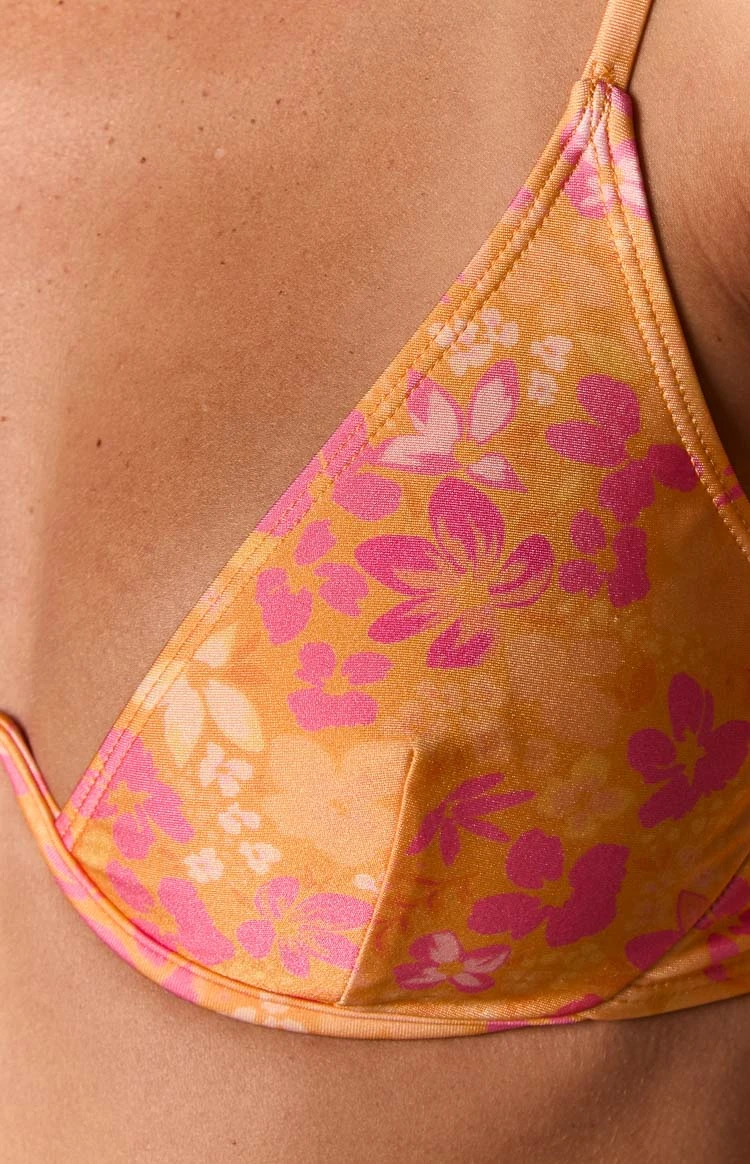9.0 Swim Montego Orange Floral Underwire Bikini Top - Image 6