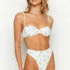 9.0 Swim Jamilla White Floral Print Bikini Top