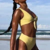 9.0 Swim Yellow Gingham St Lucia Bikini Top
