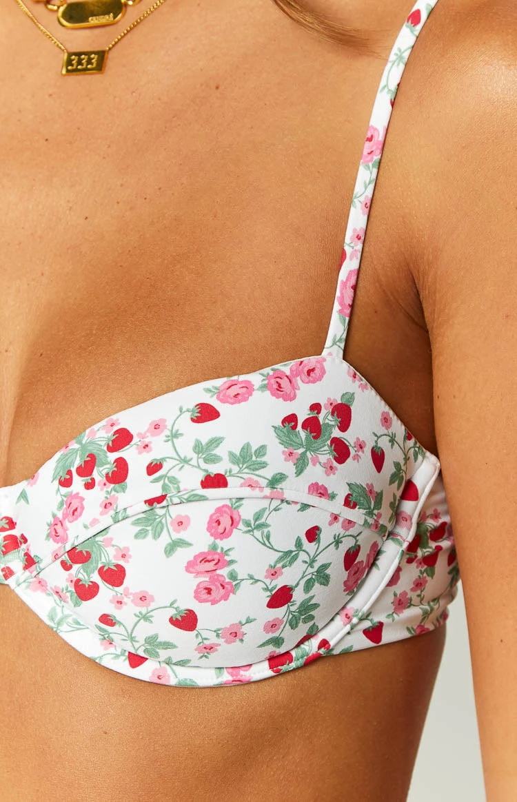 9.0 SWIM Bianca Strawberry Floral Bikini Top - Image 6