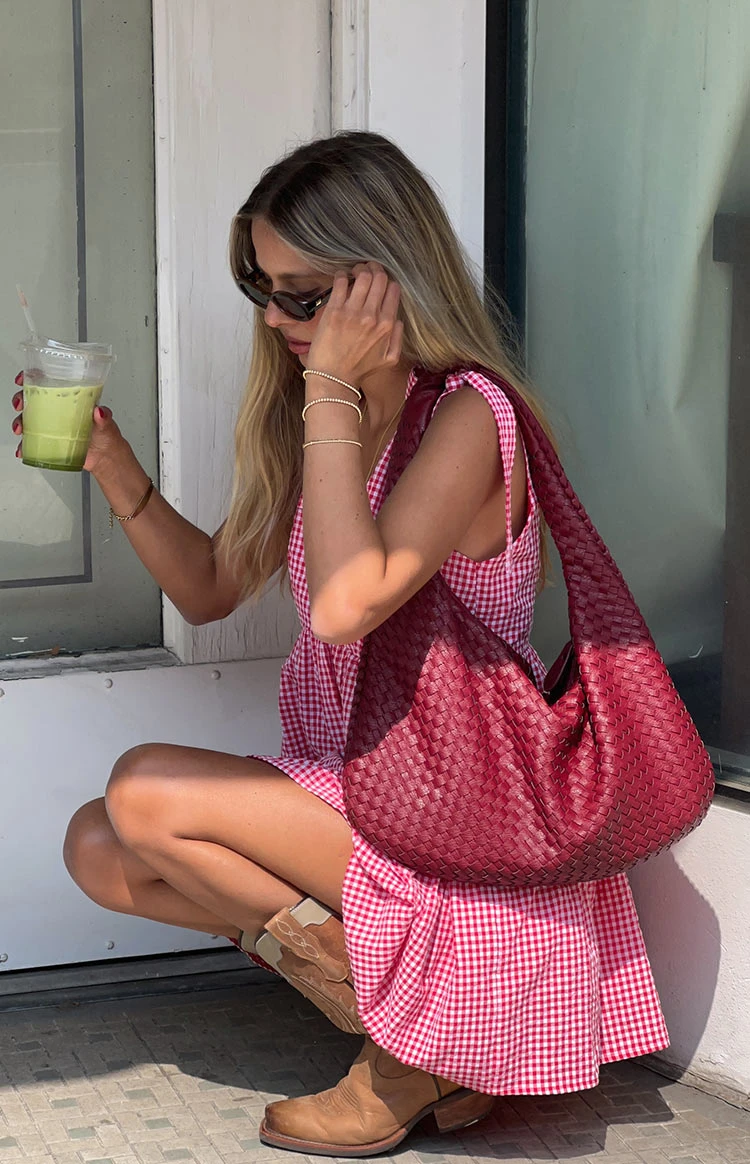 Angel Girl Red Gingham Mini Dress - Image 7