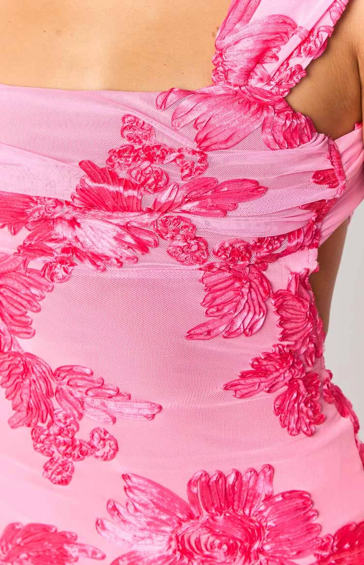 Ada Pink Floral Mini Dress - Image 6