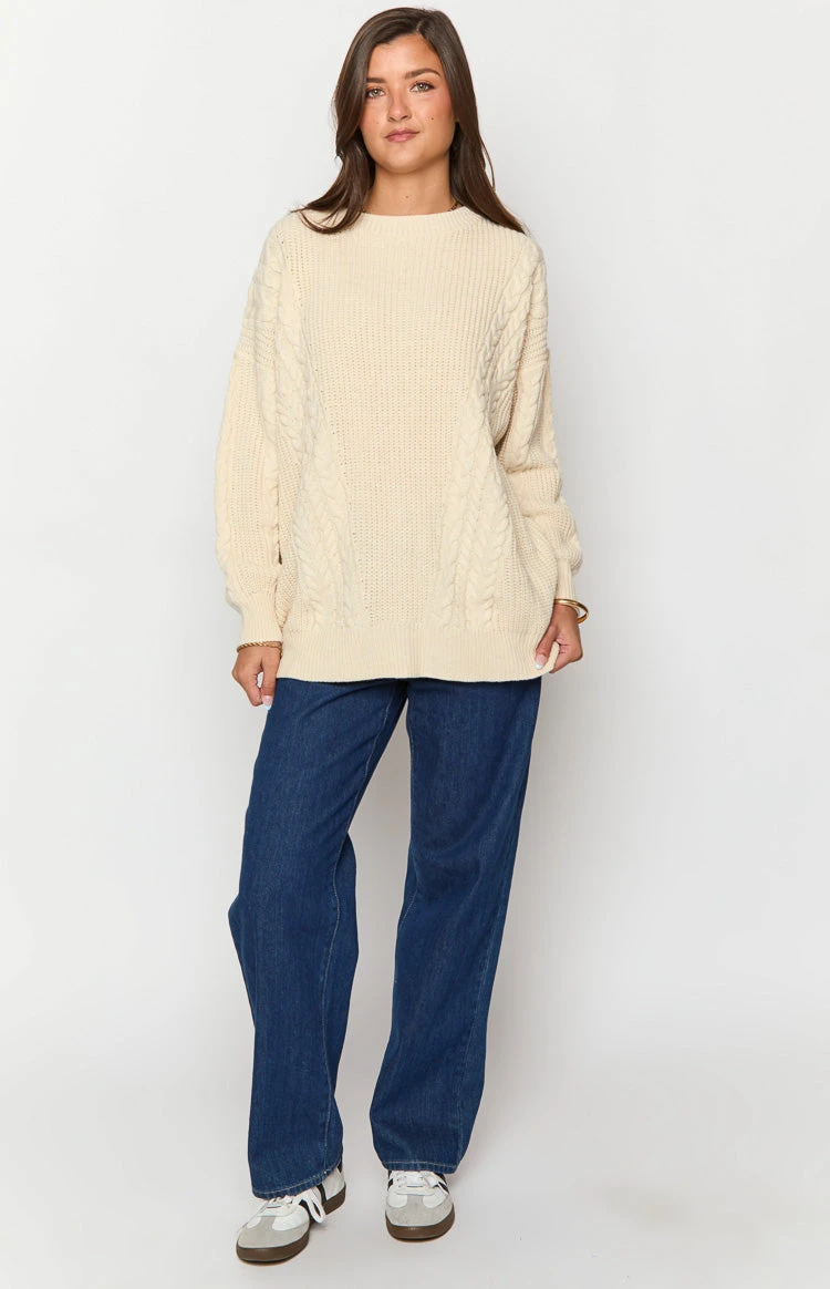 Alex Cream Oversized Sweater - Image 3