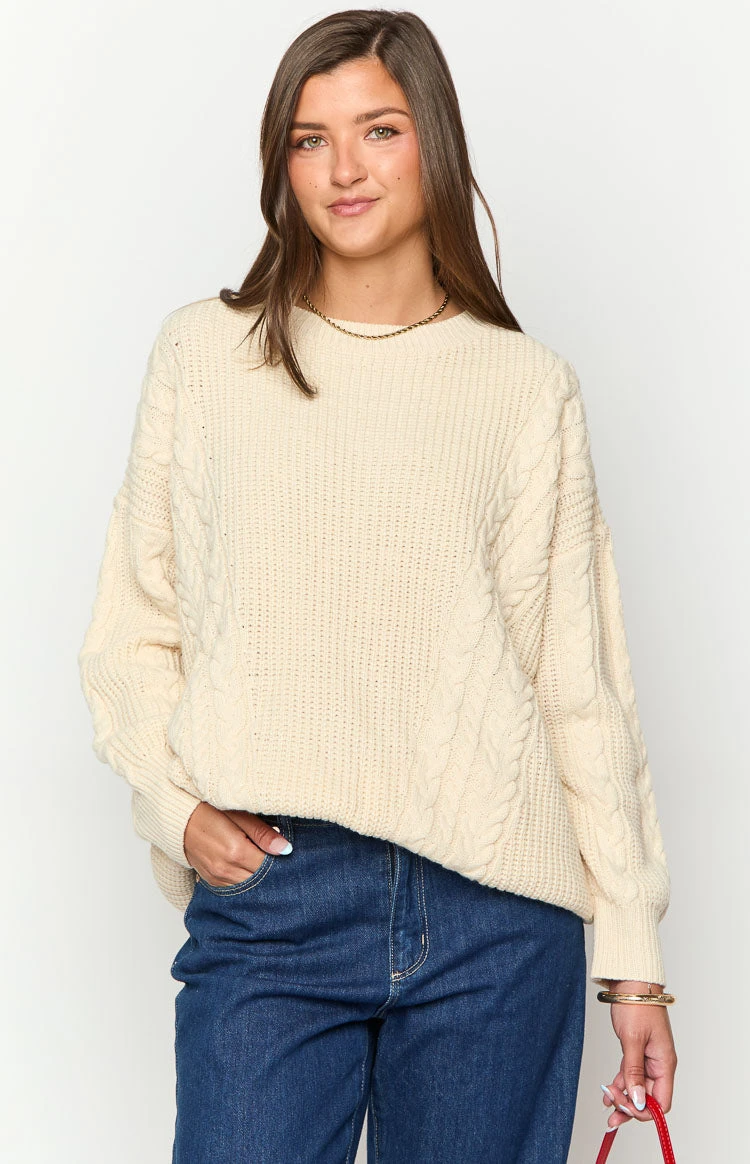 Alex Cream Oversized Sweater - Image 2