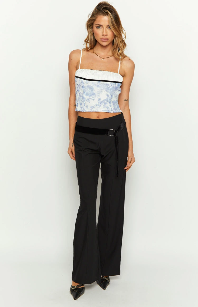 Alistair Black Belt Flare Pants - Image 5