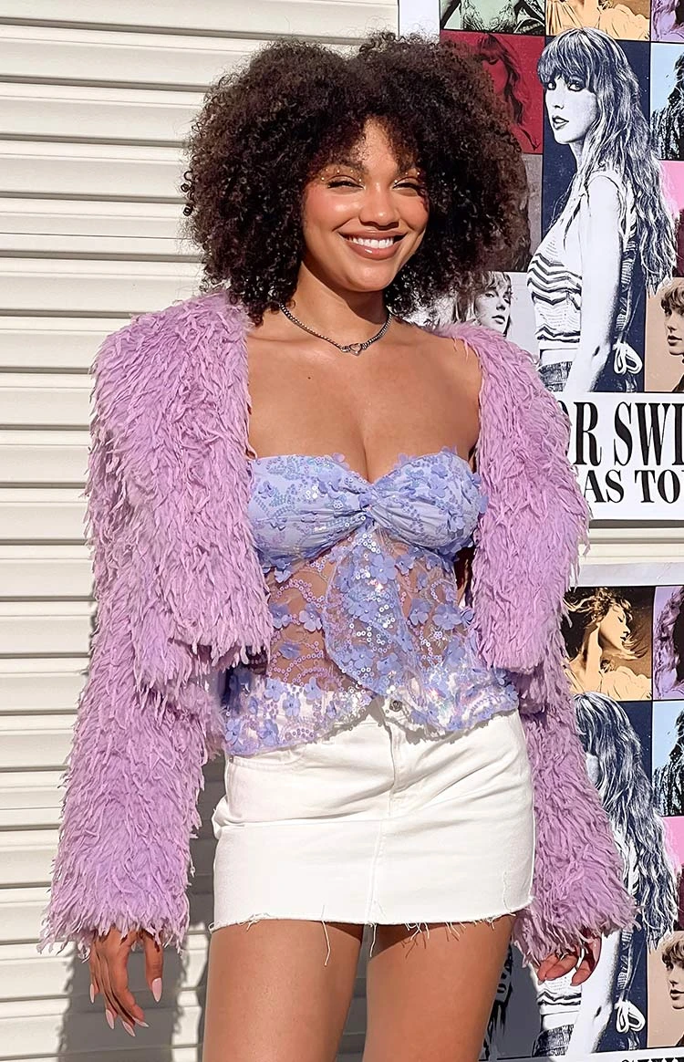 Amy Purple Fringe Jacket - Image 8