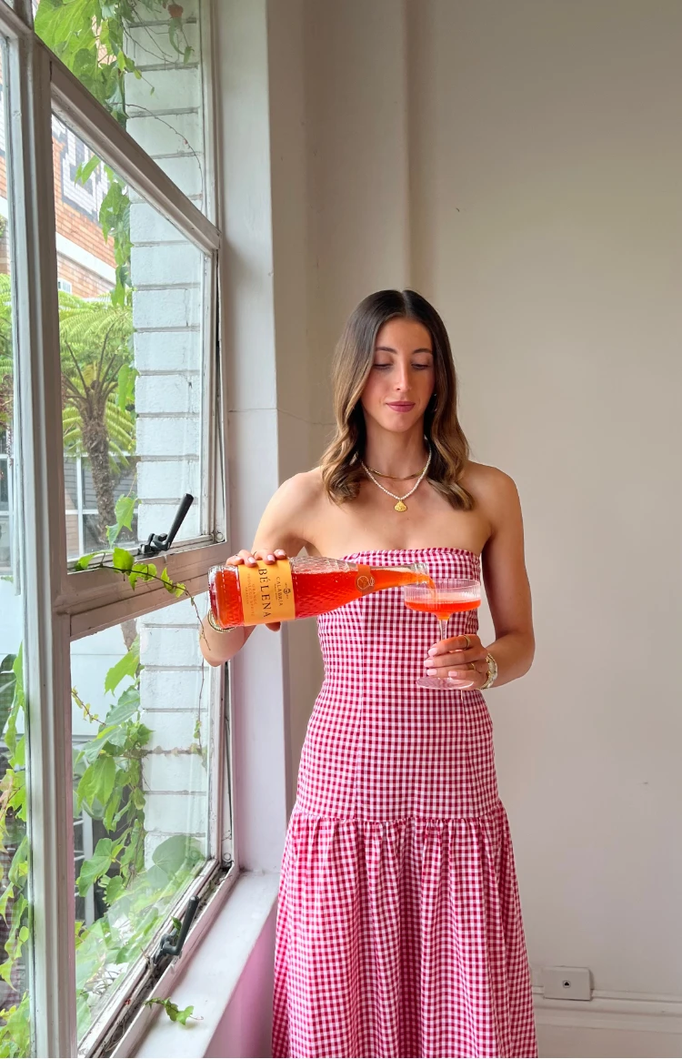 Angela Red Gingham Maxi Dress - Image 7