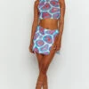 Nora Blue Print Mini Skirt