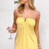 Antoine Yellow Strapless Mini Dress