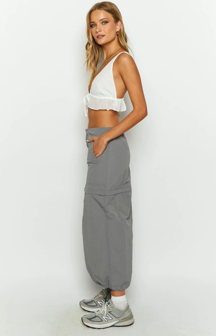 Astin Grey Cargo Midi Skirt - Image 9