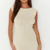 Aveline Beige Knit Mini Dress