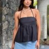 Axl Black Halter Top