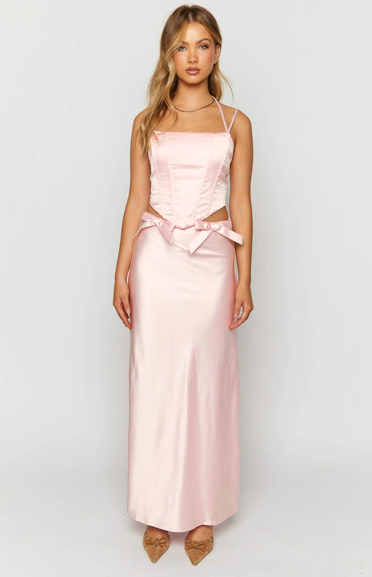 Azriel Pink Satin Corset Top - Image 2