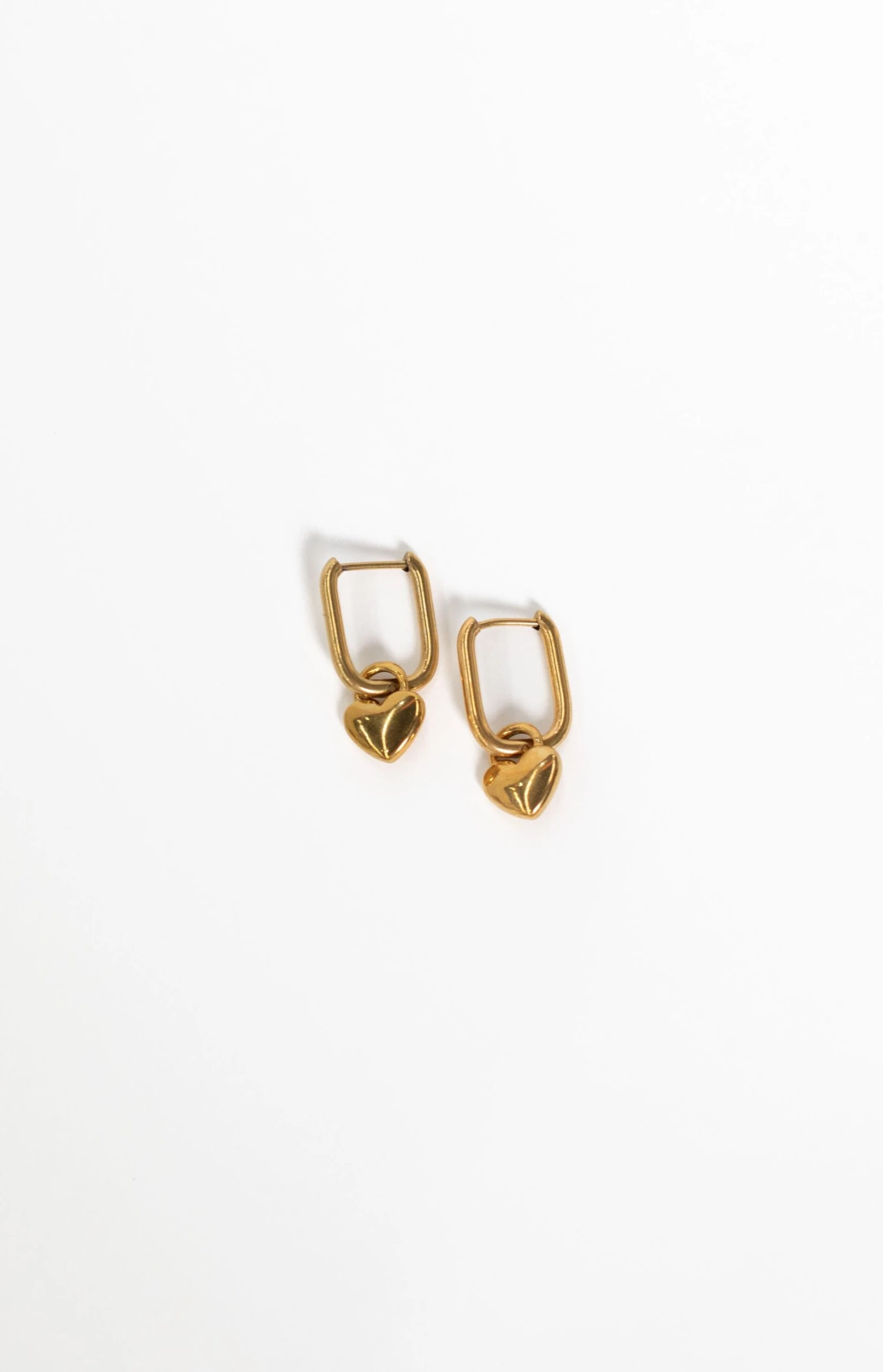 Beginning Boutique Berni Gold Heart Hoop Earrings - Image 2