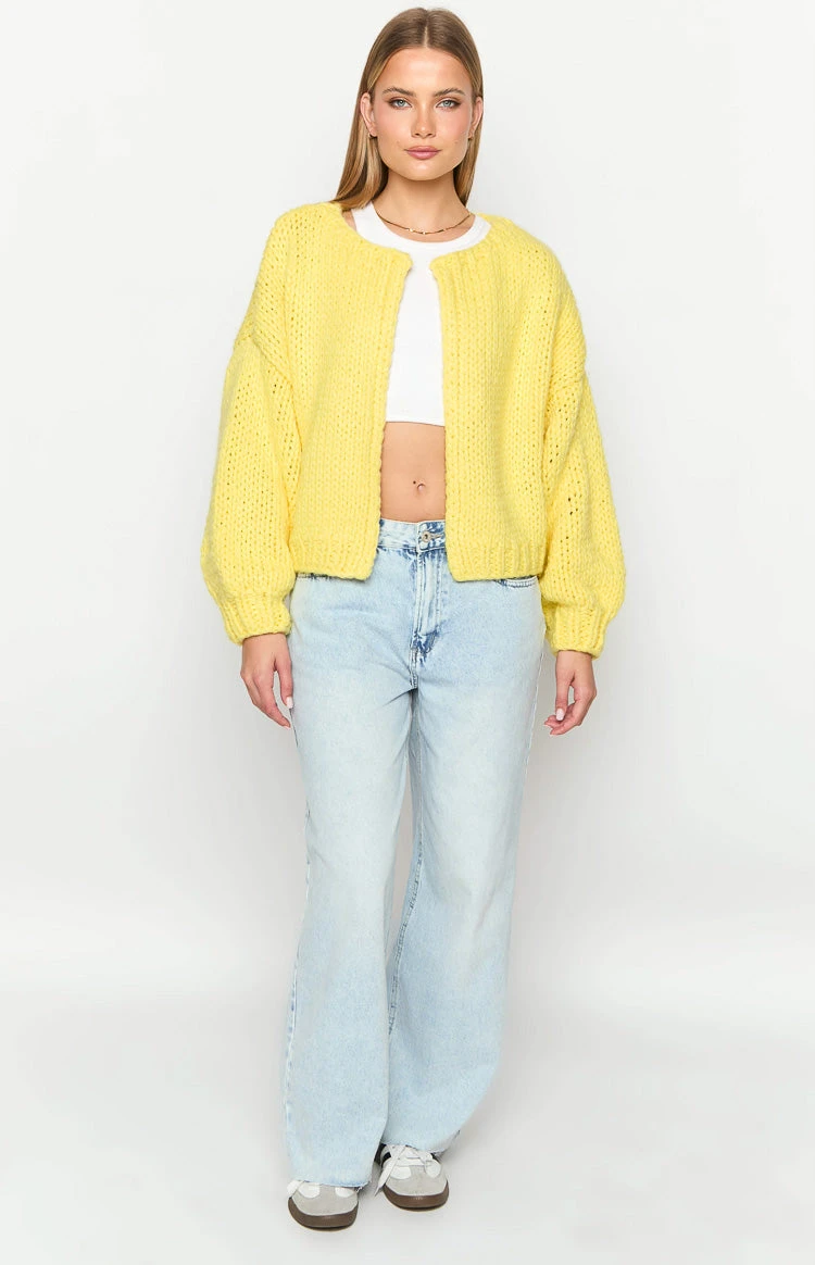 Bad Habits Yellow Knit Cardigan - Image 4