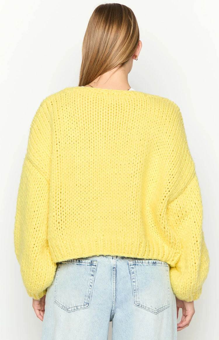 Bad Habits Yellow Knit Cardigan - Image 6