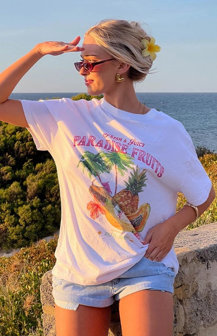 Beginning Paradise Fruits White Tee - Image 8