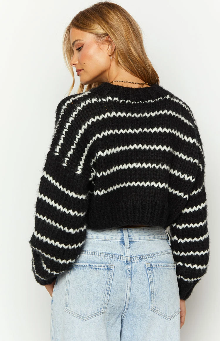 Belmont Black And White Striped Sweater - Image 6