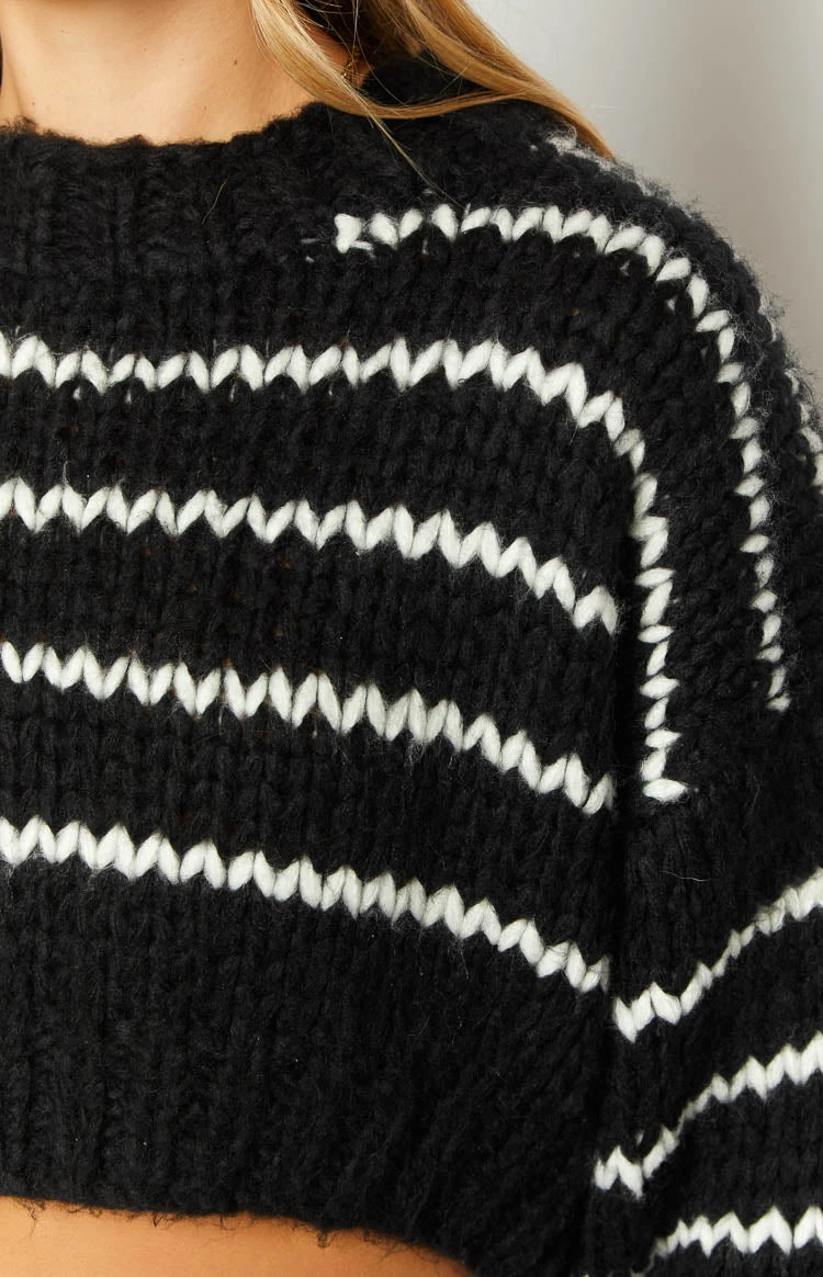 Belmont Black And White Striped Sweater - Image 7