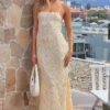 Beside Me Yellow Lace Maxi Dress