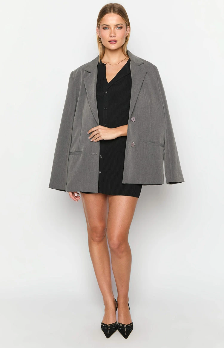 Lumi Black Button Up Mini Dress - Image 6