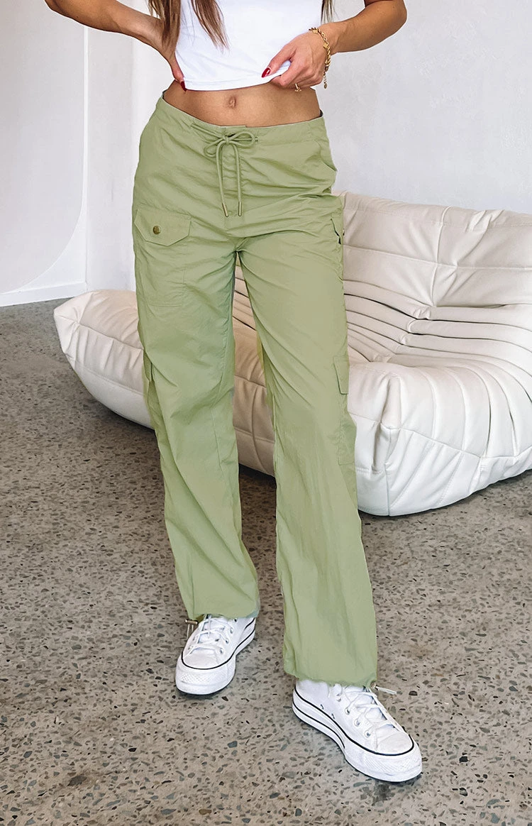 Blaise Khaki Parachute Pants - Image 2