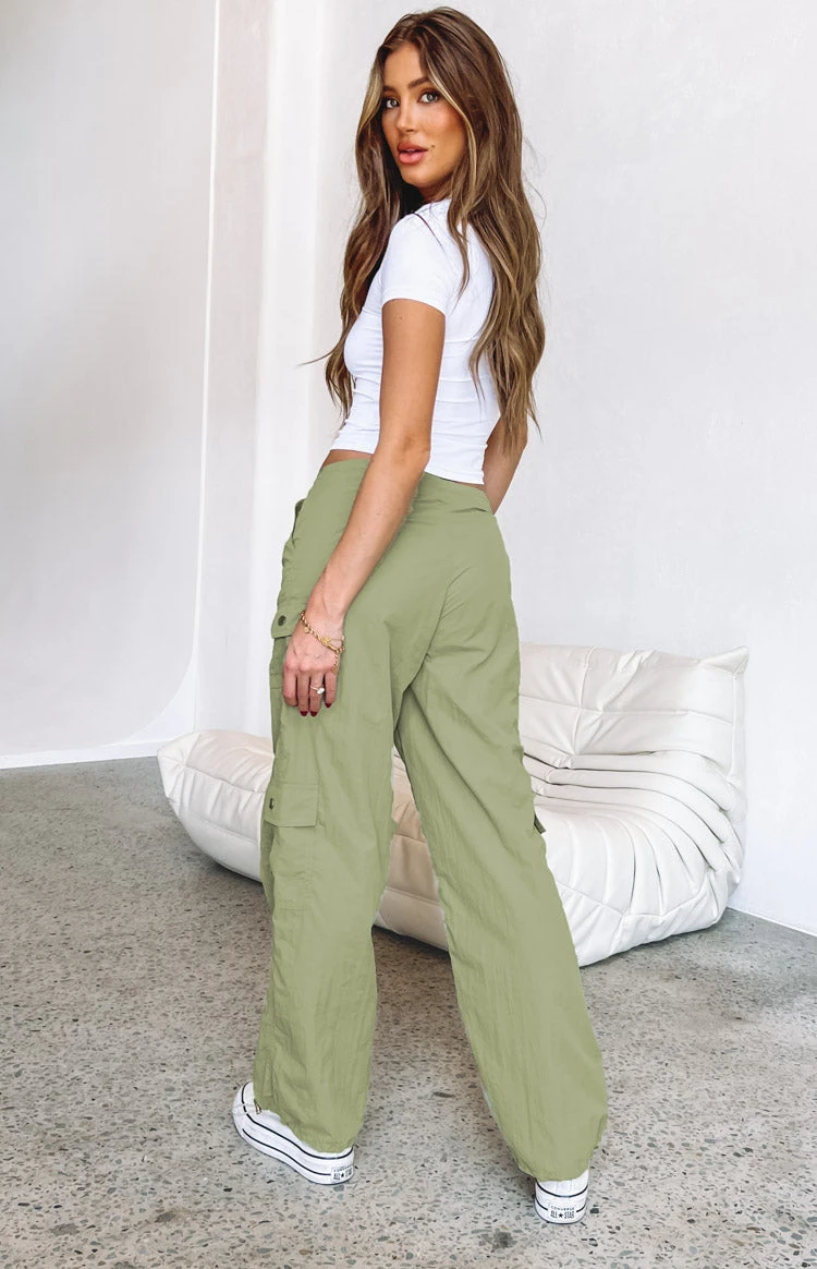 Blaise Khaki Parachute Pants - Image 7