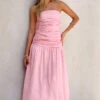 Boulevard Pink Strapless Maxi Dress