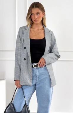 Beginning Boutique Brooklyn Times Blazer Check