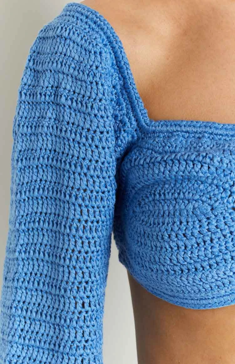 Brooklyn Blue Knit Crop Top - Image 7