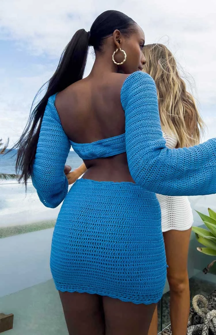 Brooklyn Blue Knit Crop Top - Image 8