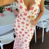 Cali Red Floral Maxi Dress