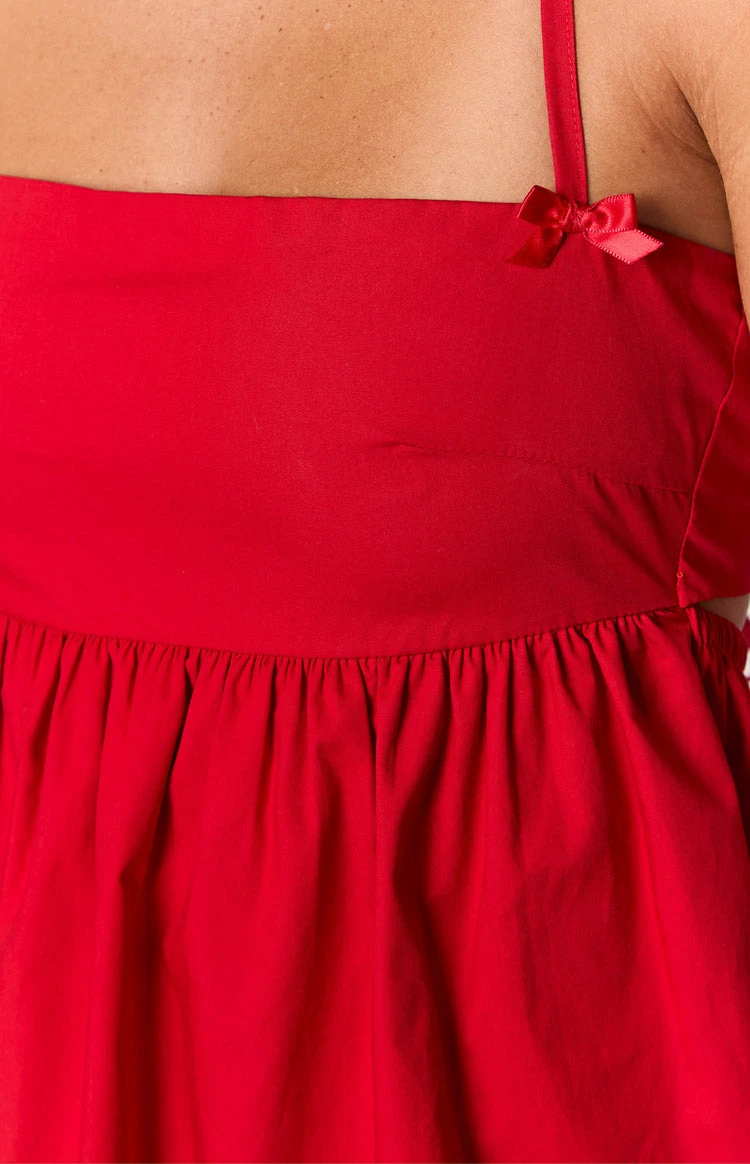 Carter Red Halter Mini Dress - Image 7