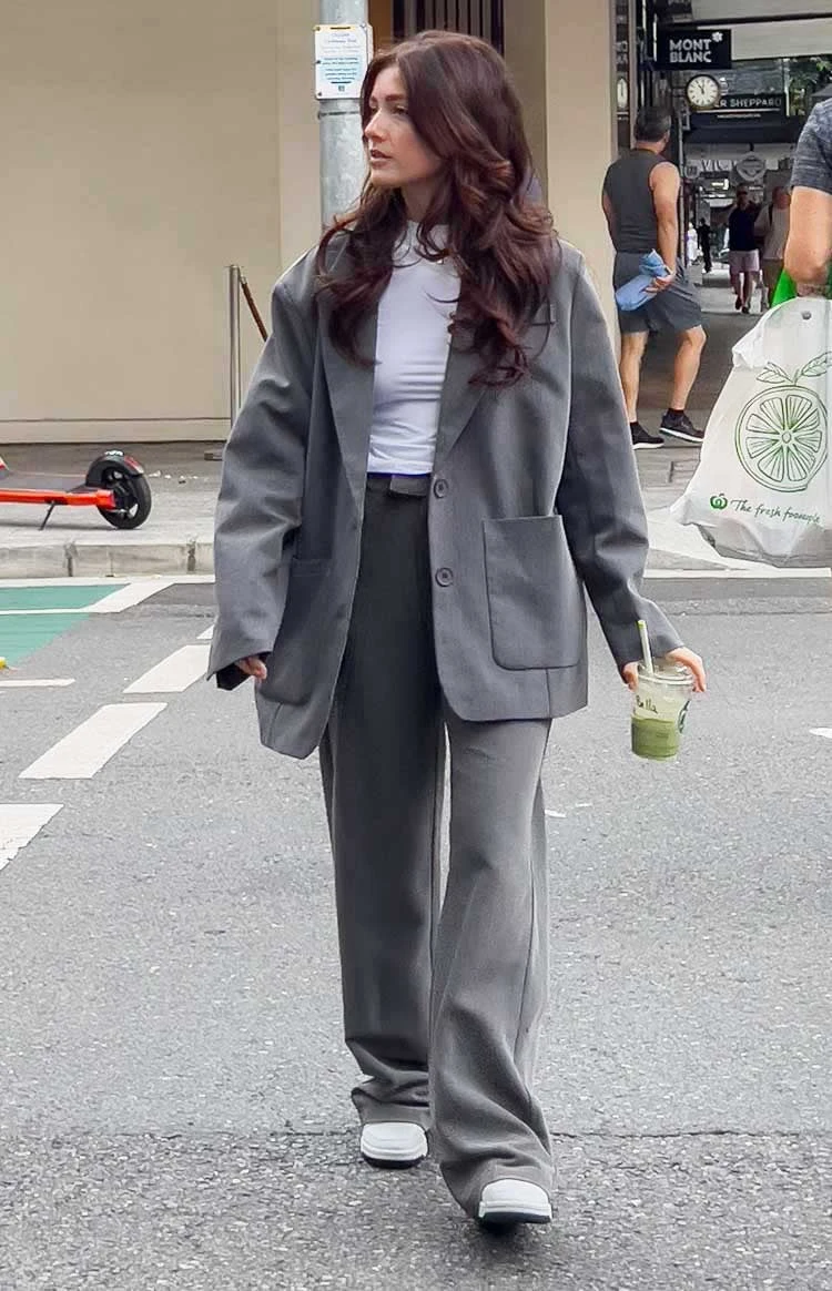 Cabo Grey Straight Leg High Waisted Tailored Pant - Image 11