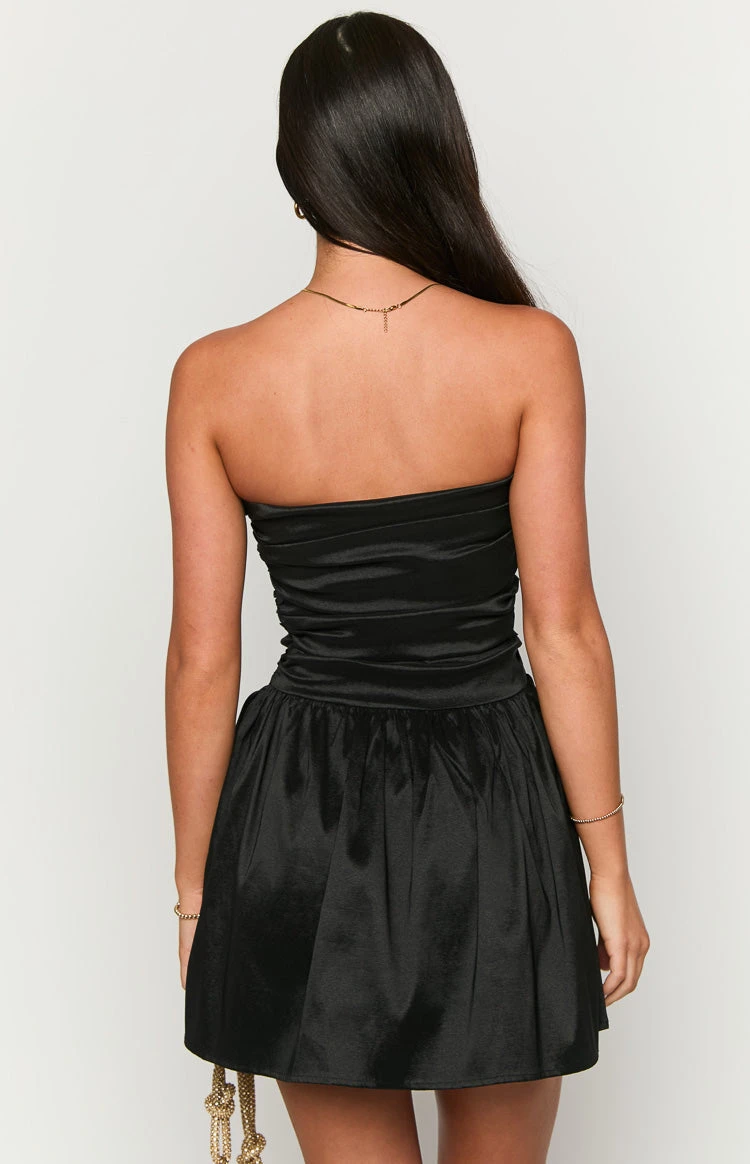 Call On Me Black Strapless Mini Dress - Image 11