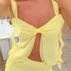 Caspian Yellow Chiffon Top