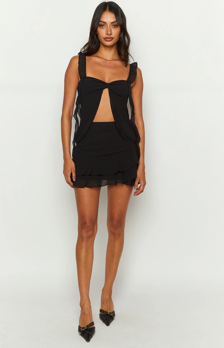 Caspian Black Chiffon Top - Image 3