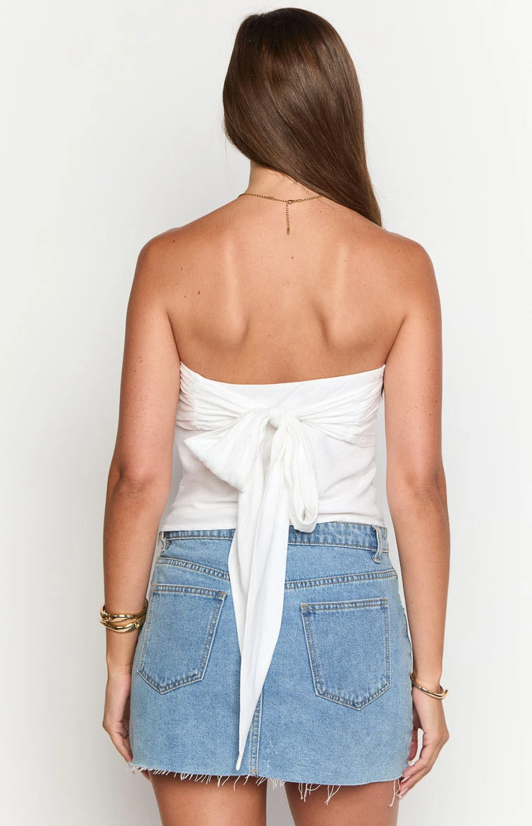 Celsia White Linen Blend Off The Shoulder Crop Top - Image 7