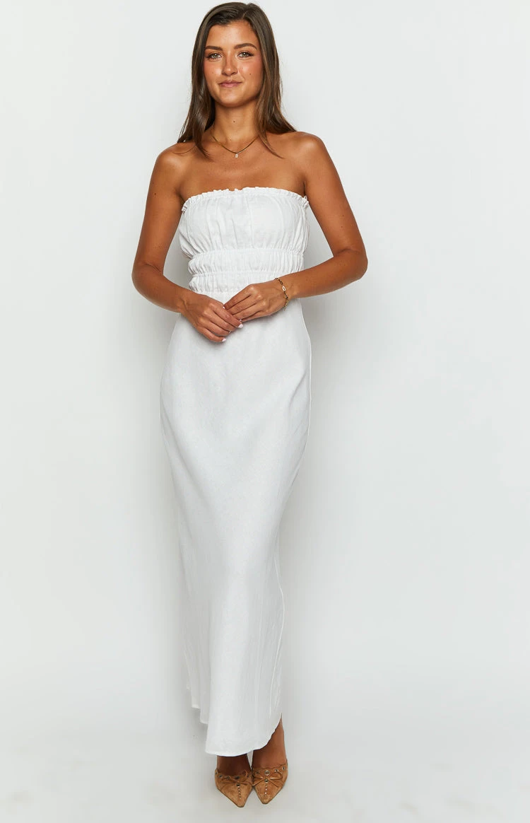 Charlotte White Strapless Maxi Dress - Image 3