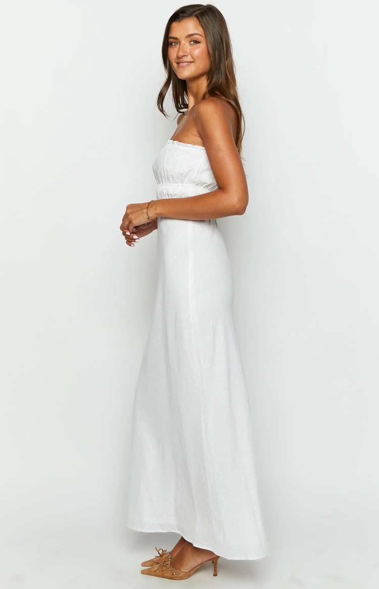 Charlotte White Strapless Maxi Dress - Image 4