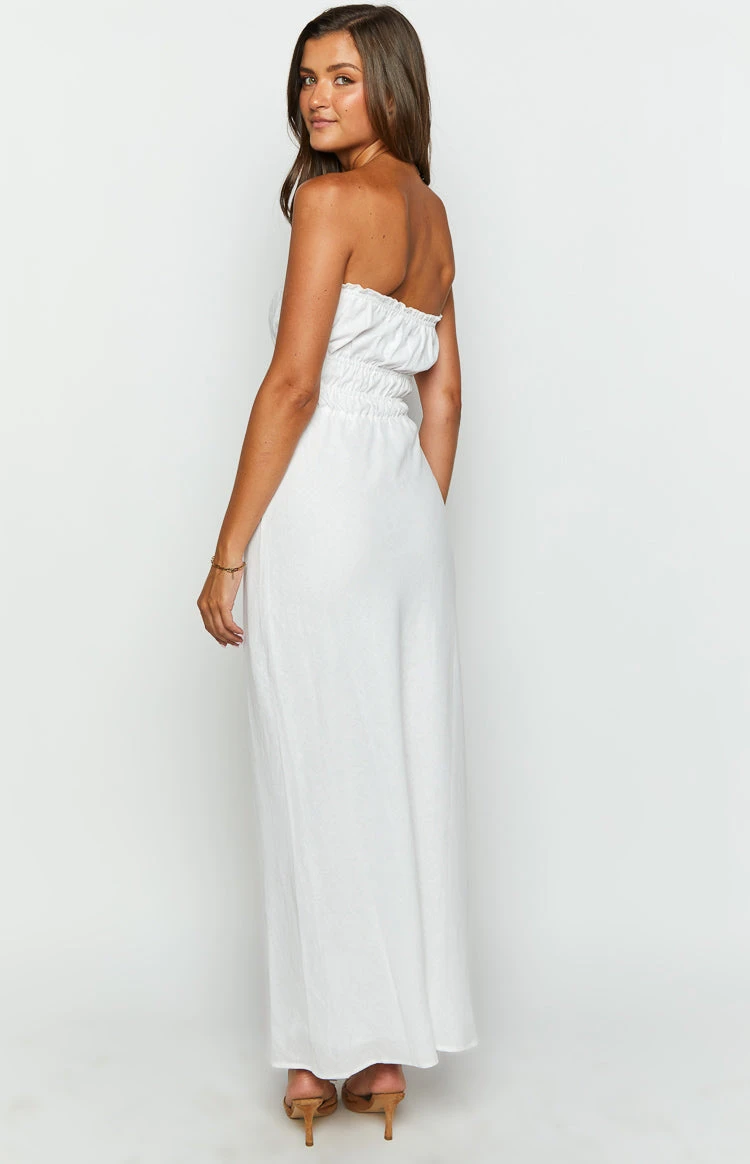 Charlotte White Strapless Maxi Dress - Image 5