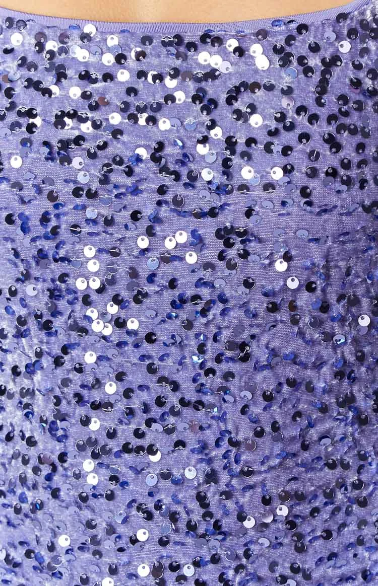 Charming Lilac Sequin Mini Dress - Image 8