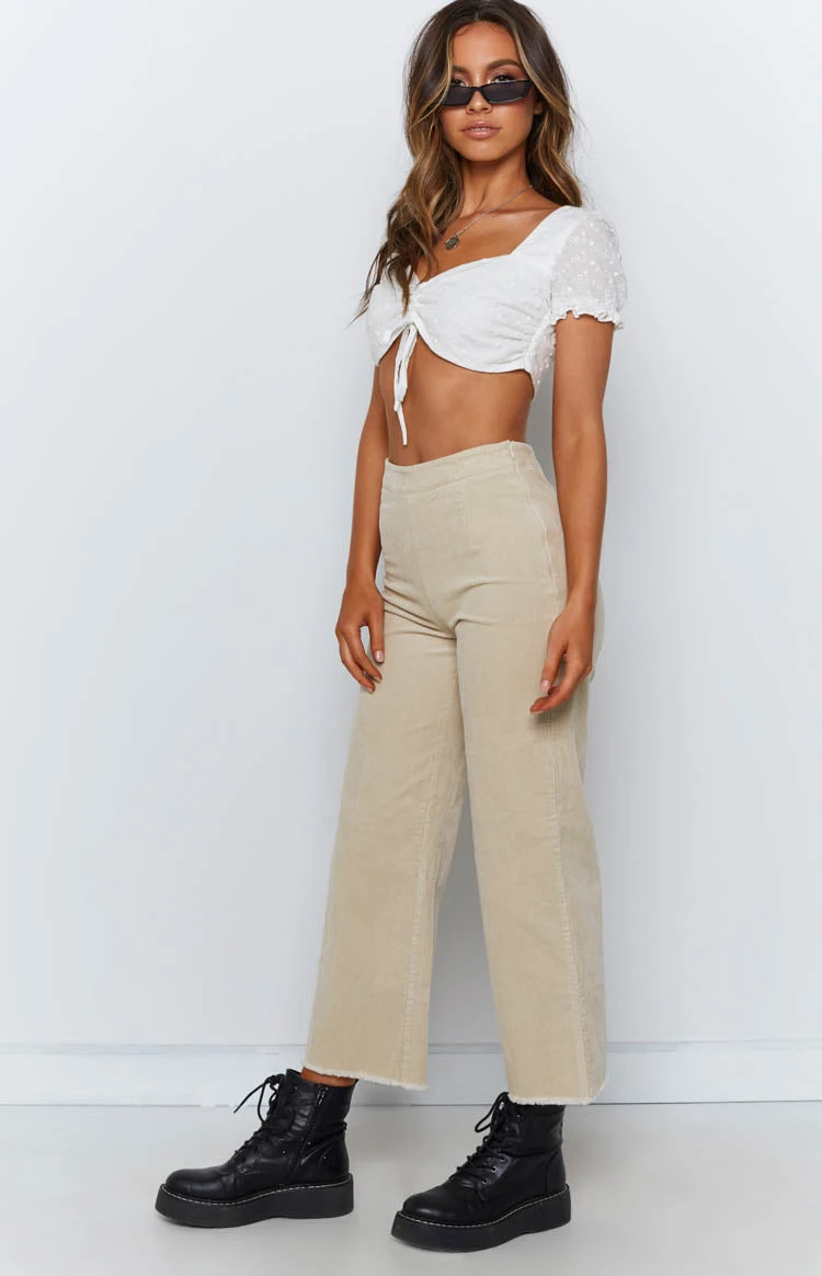 Beginning Boutique Churchtown Pants Beige Cord - Image 5