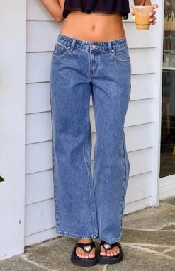 Beginning Boutique Clara Star Mid Wash Denim Low Rise Jeans