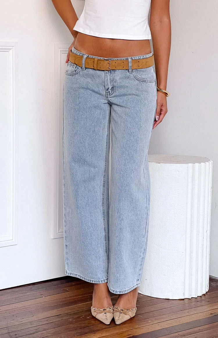 Clara Star Light Wash Denim Low Rise Jeans - Image 11