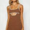 Clarity Brown Knit Mini Dress